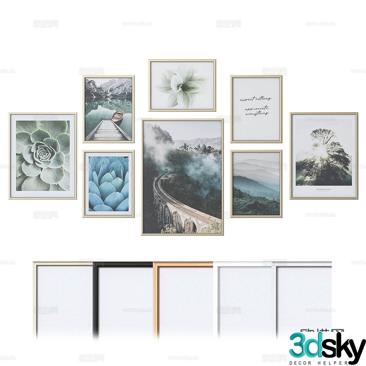 Modern hanging paintings decorative paintings photo frames 3d model