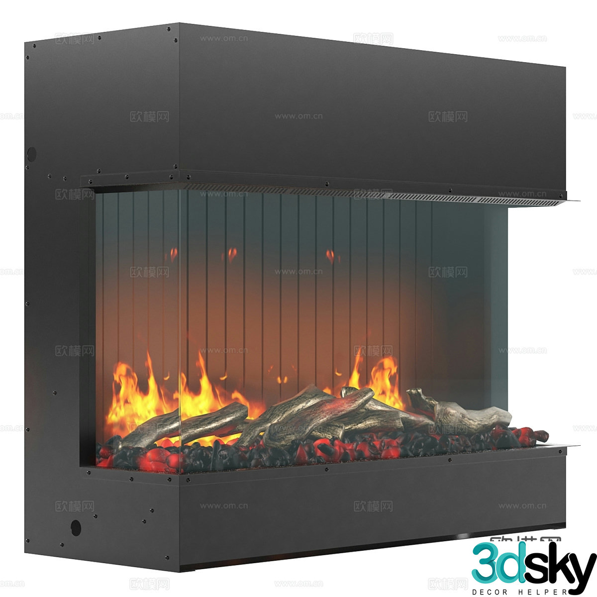 Modern minimalist fireplace Decorative fireplace 3d model