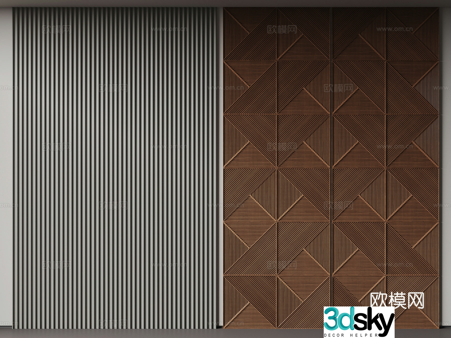 Modern wall panel back panel 3d model