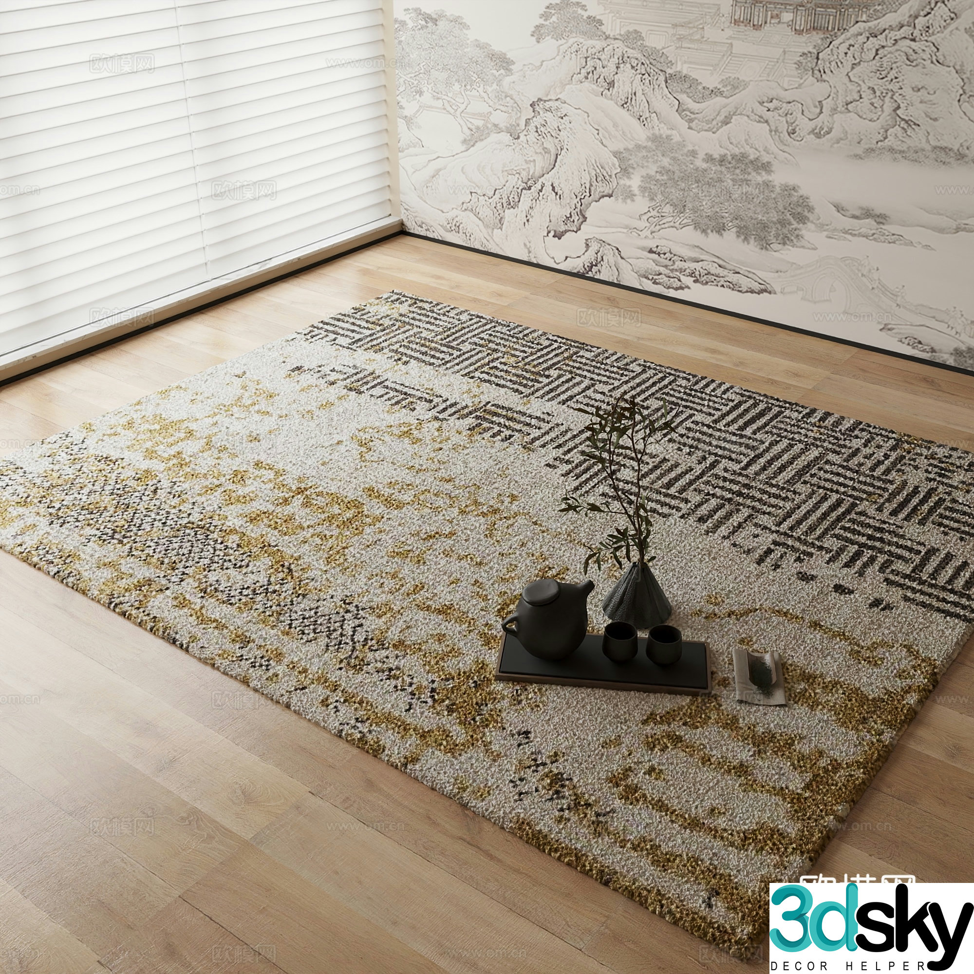 New Chinese carpet 3D model