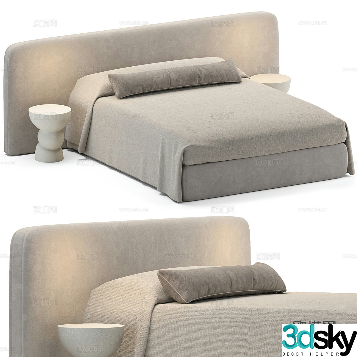 Silent Back Bed 3D Model 3D Model