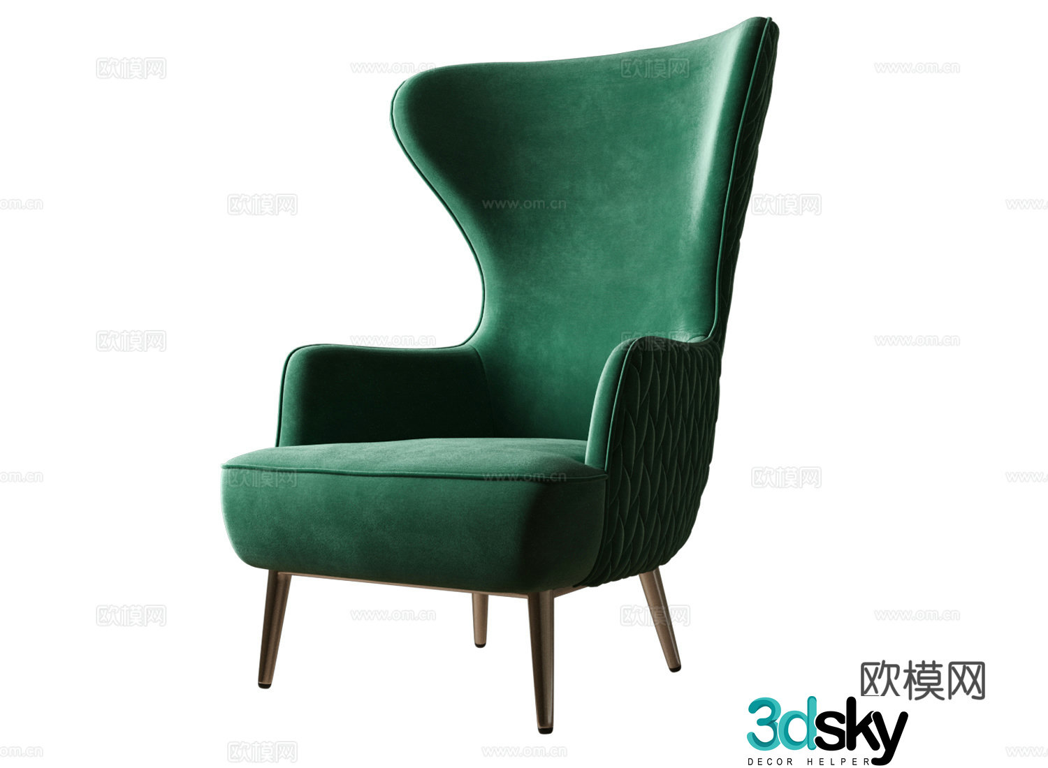Simplified European sofa chair leisure chair 3d model
