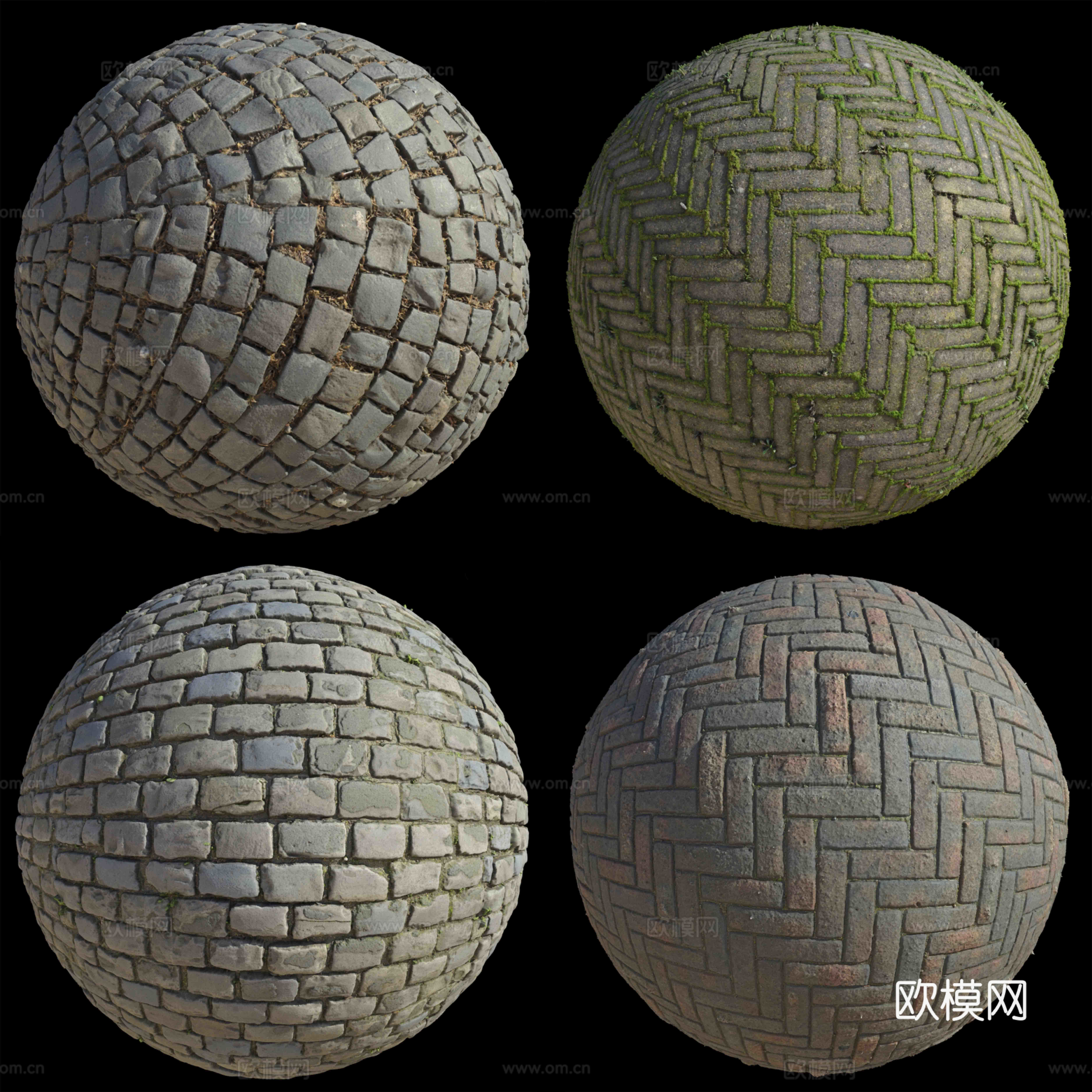 Floor tiles Stone Outdoor paving 3D model