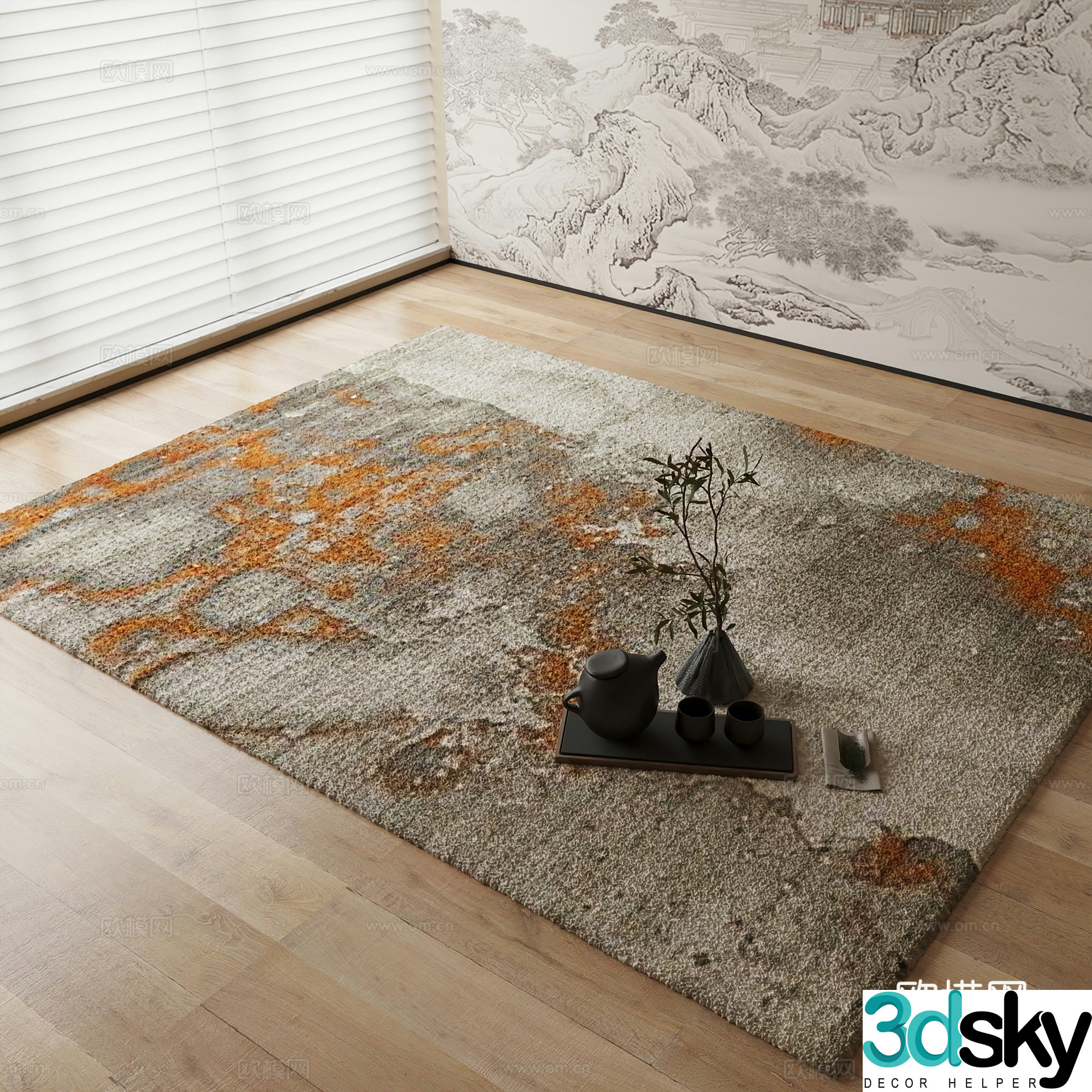 New Chinese carpet 3D model