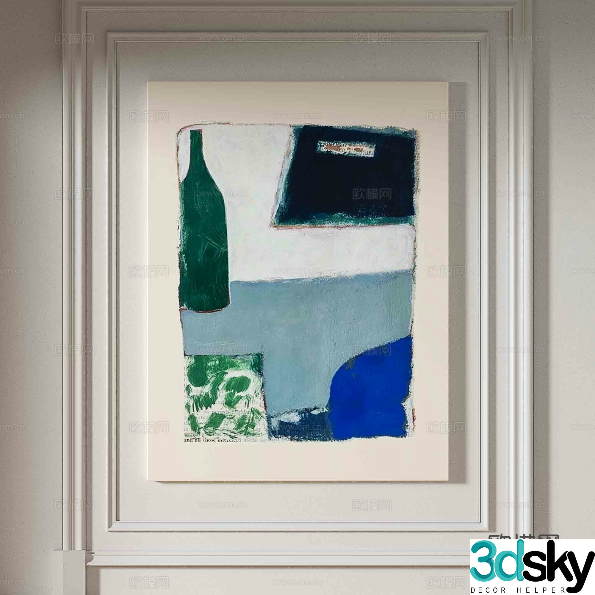Modern minimalist painting Abstract oil painting 3d model