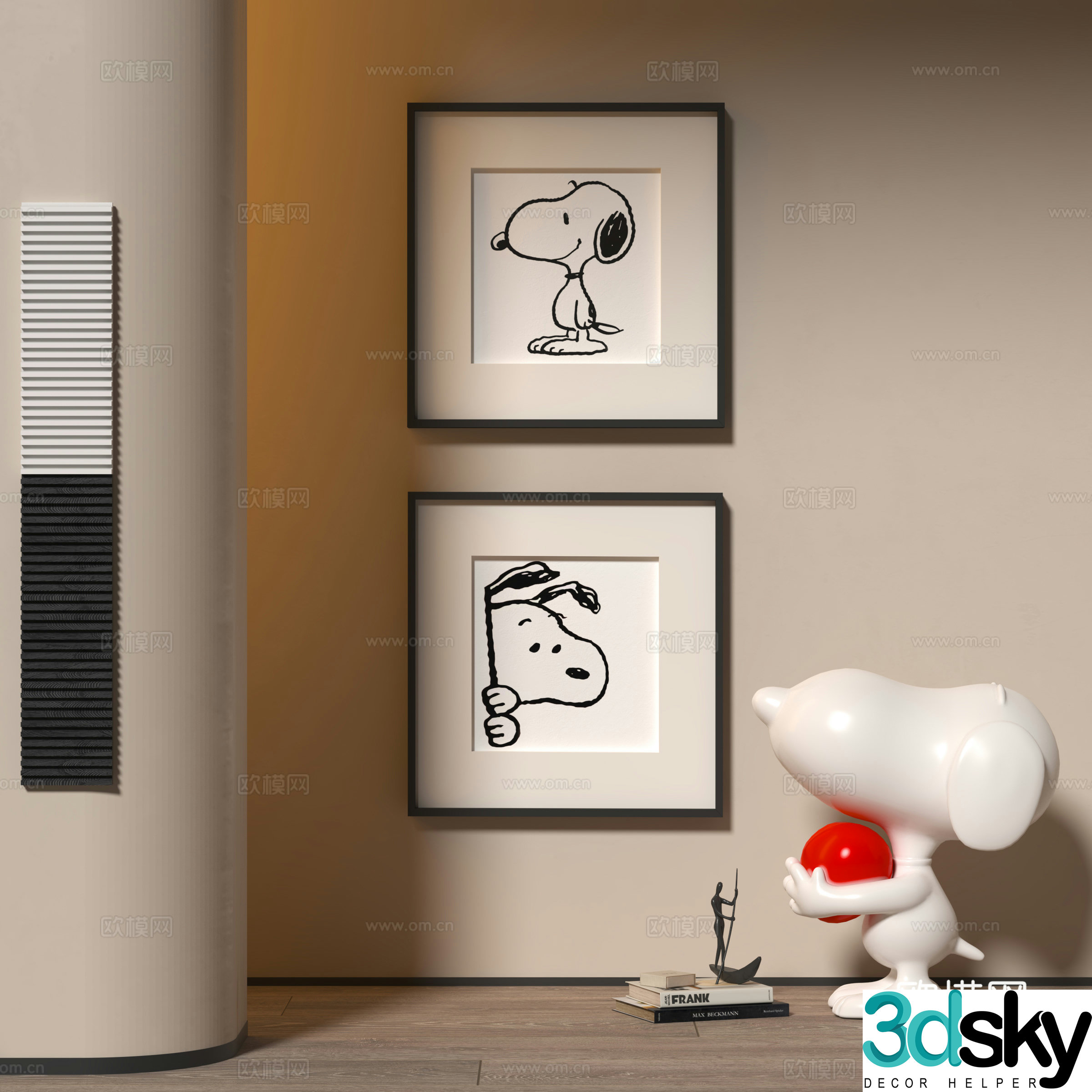 Modern children’s decorative hanging paintings Decorative ornaments 3D model