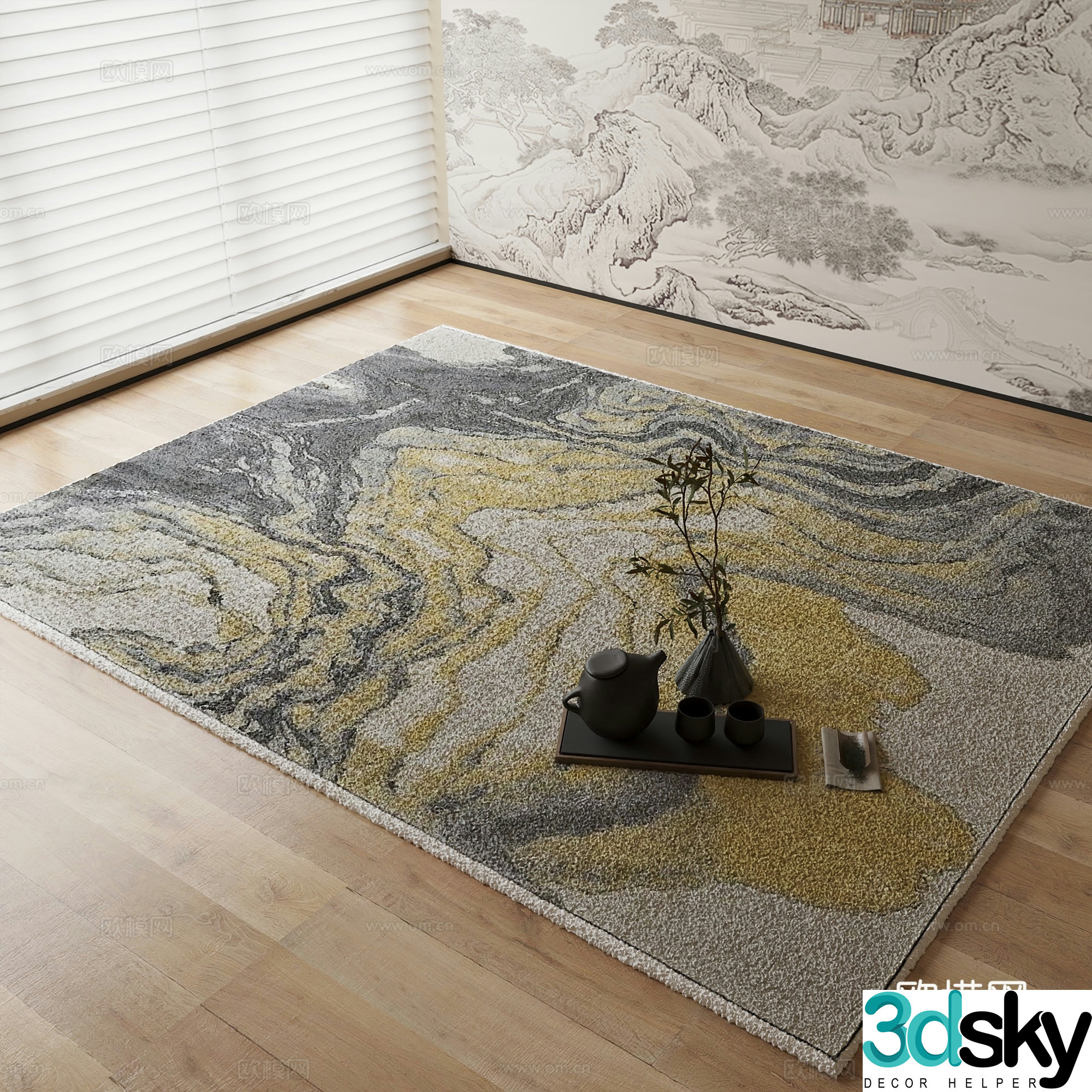 New Chinese carpet 3D model