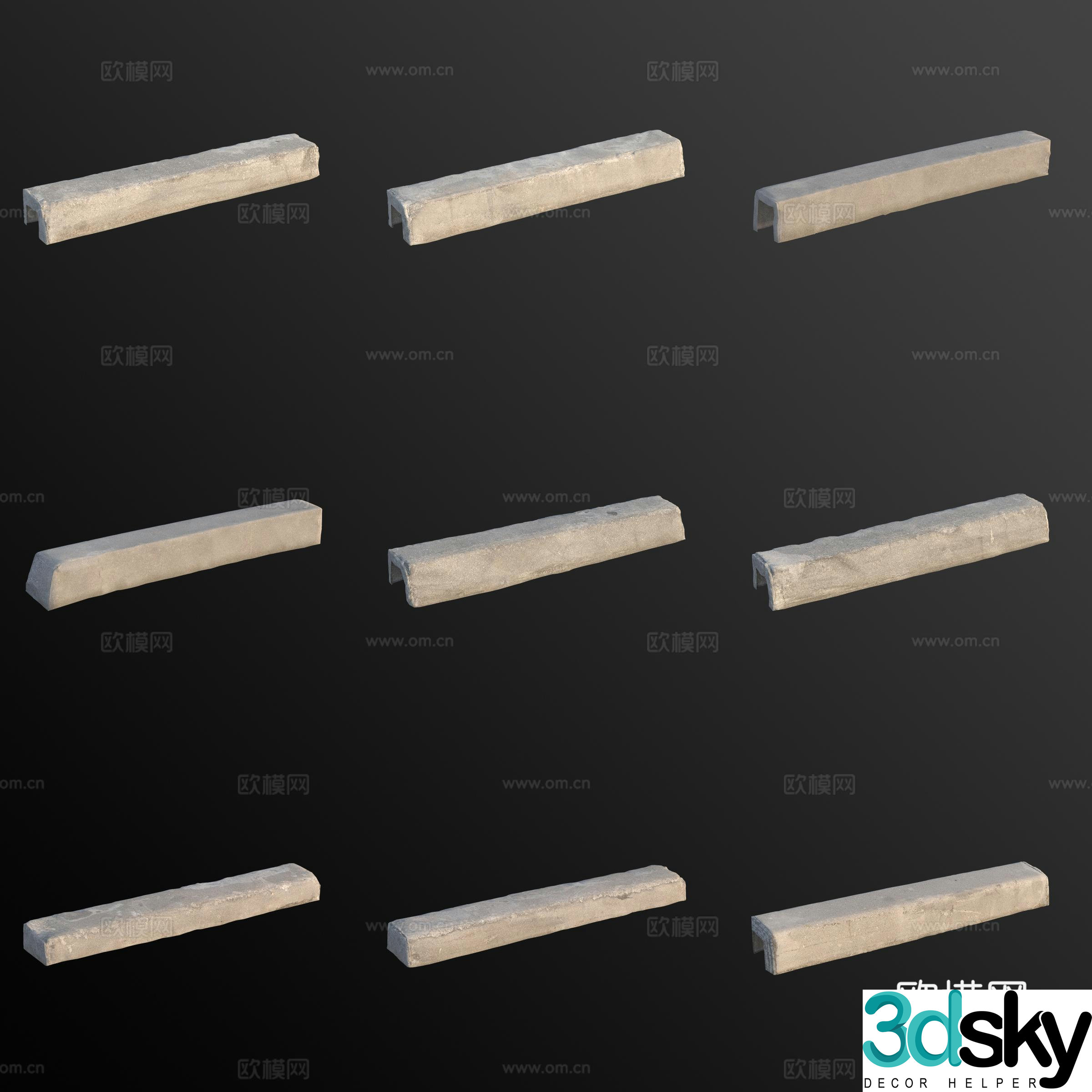 Road Curb 3d Model