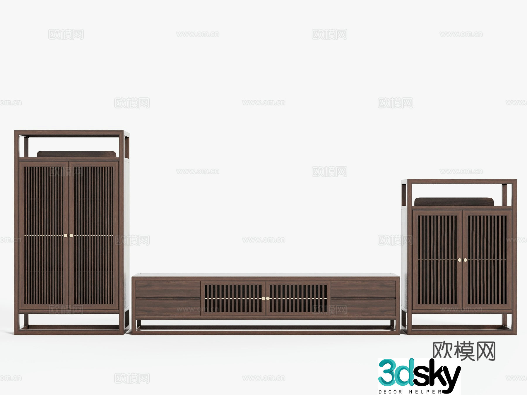 New Chinese TV cabinet floor cabinet side cabinet 3D model