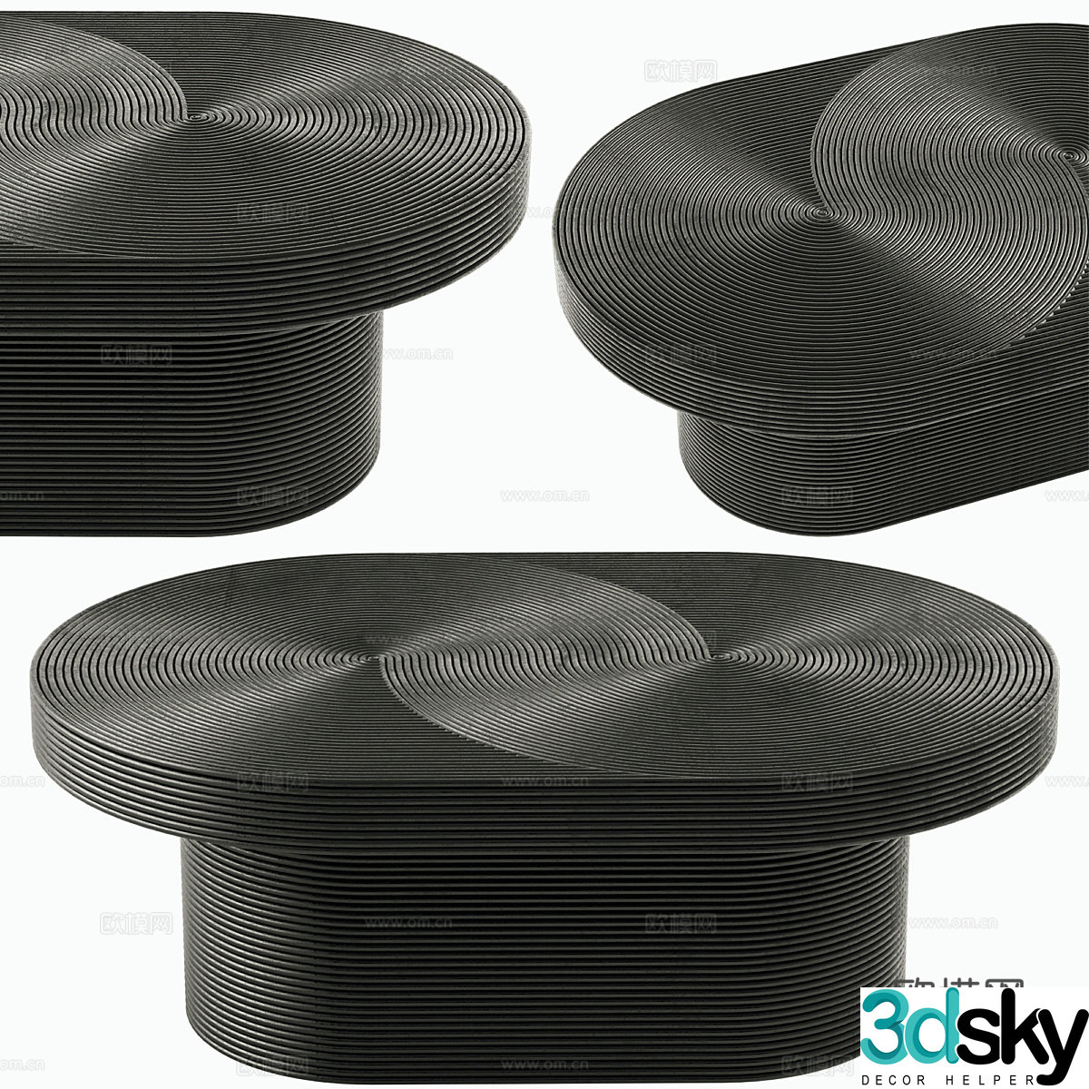 Modern textured coffee table 3d model