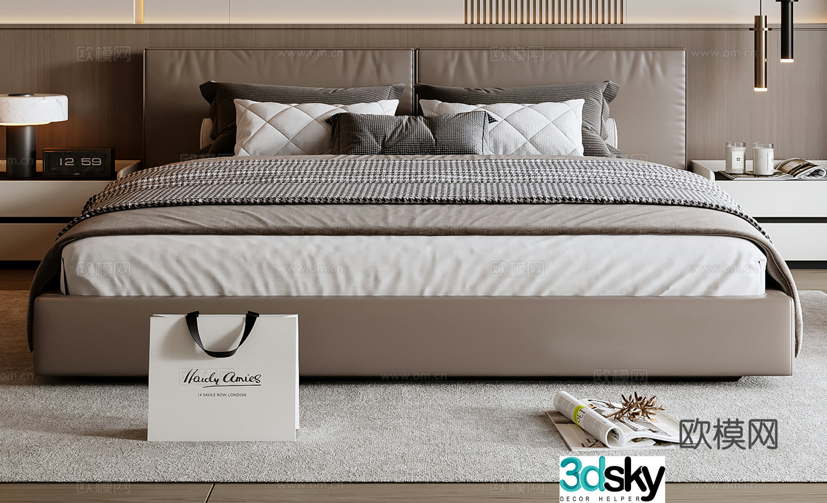 Es about Italian Double Bed 3D Model