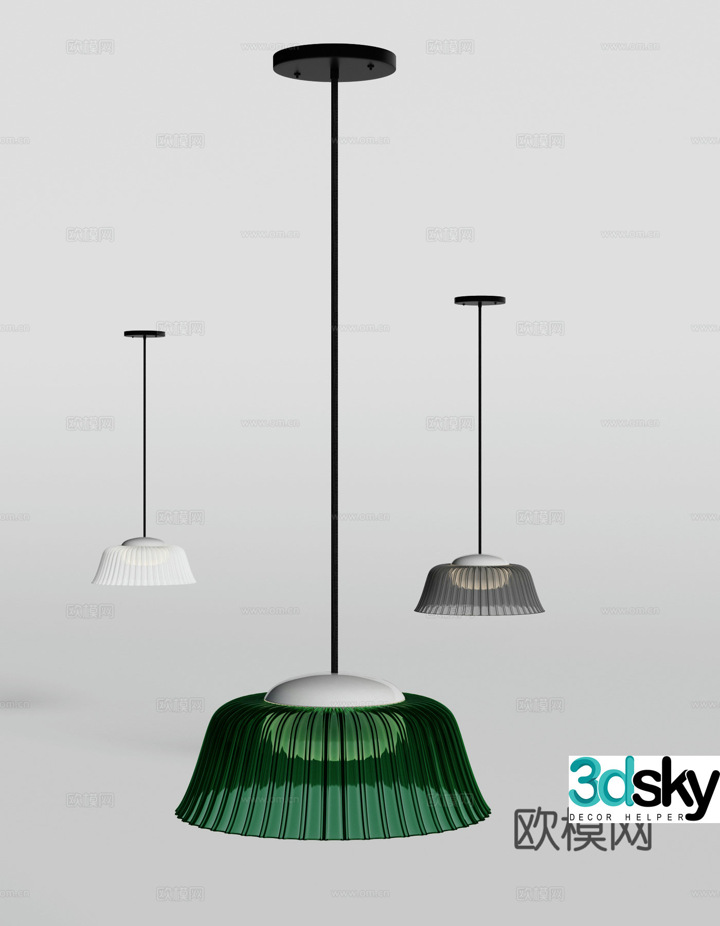 Modern glass small chandelier 3d model