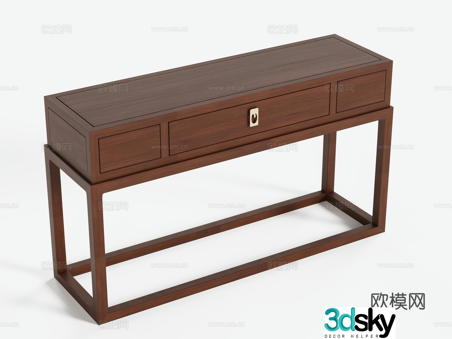 New Chinese style entrance cabinet end viewing platform 3D model