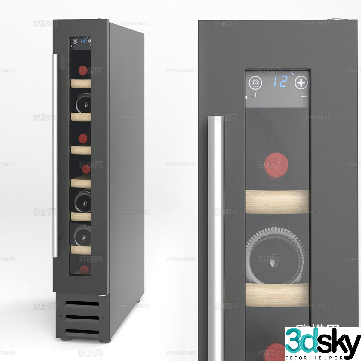 Extremely narrow wine cabinet Constant temperature wine cabinet 3D model