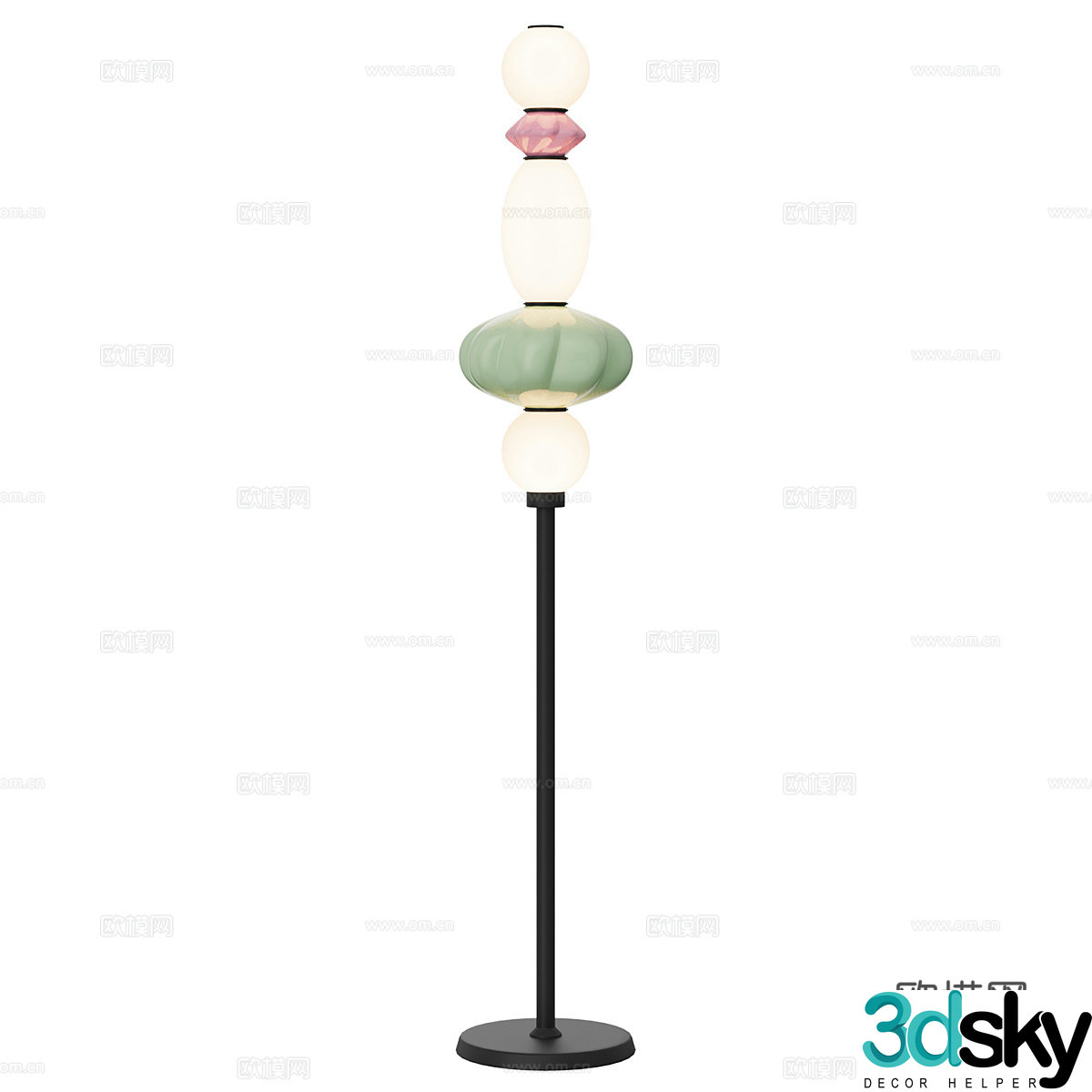 Modern simple floor lamp beaded lamp 3d model