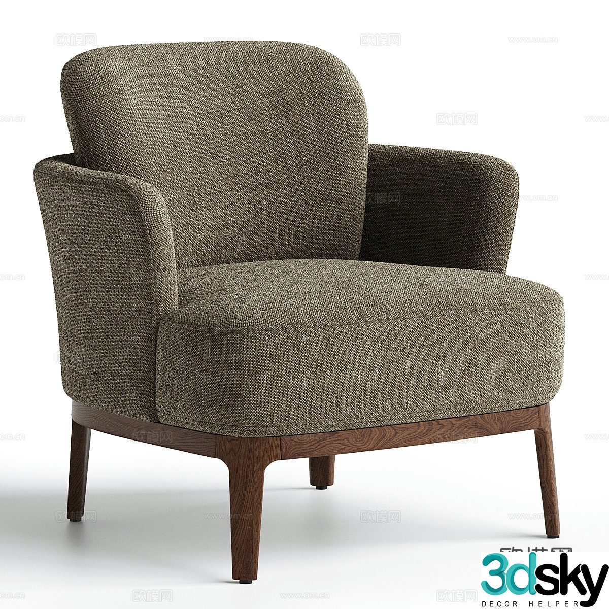 Modern leisure chair fabric chair armchair 3d model