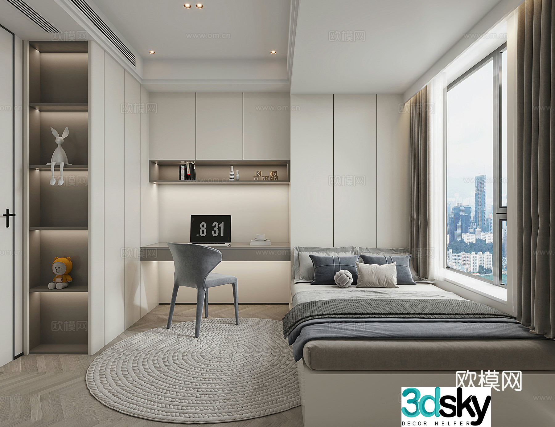 Modern tatami bedroom 3d model