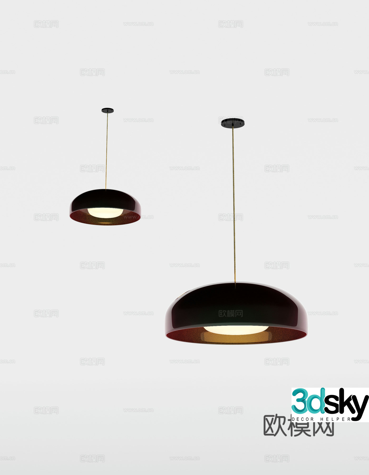 Modern glass chandelier 3d model