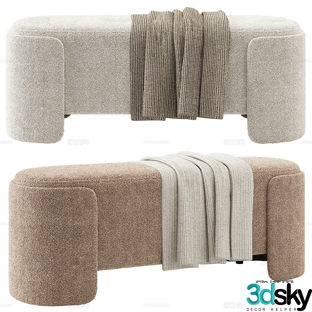 New Chinese bench Sofa stool stool 3d model