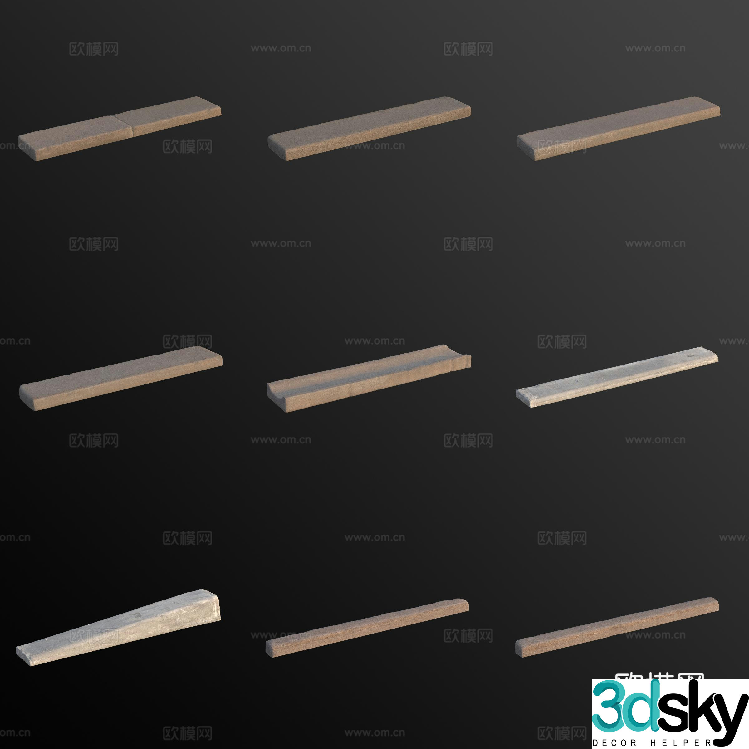 Road Curb 3d Model