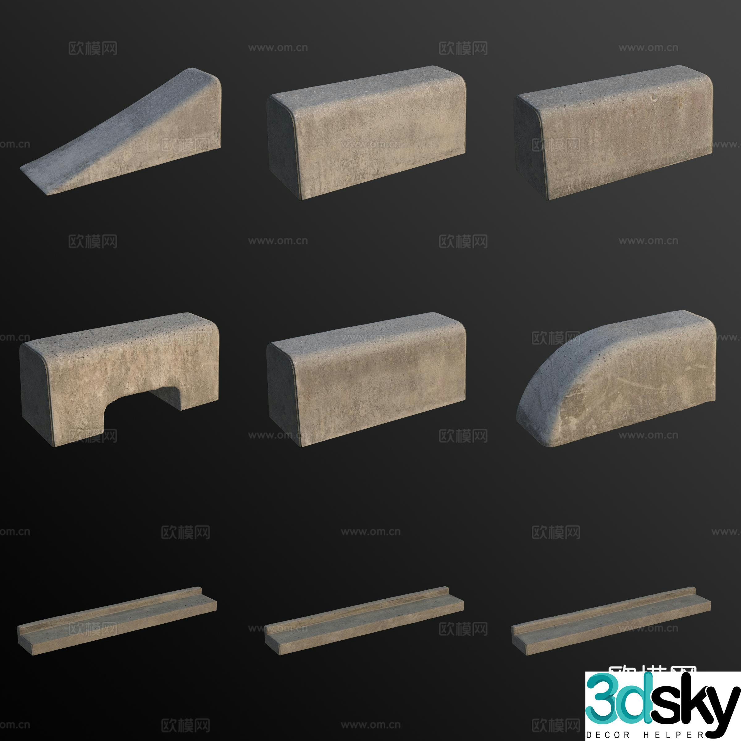 Road road road administration roadblock 3d model