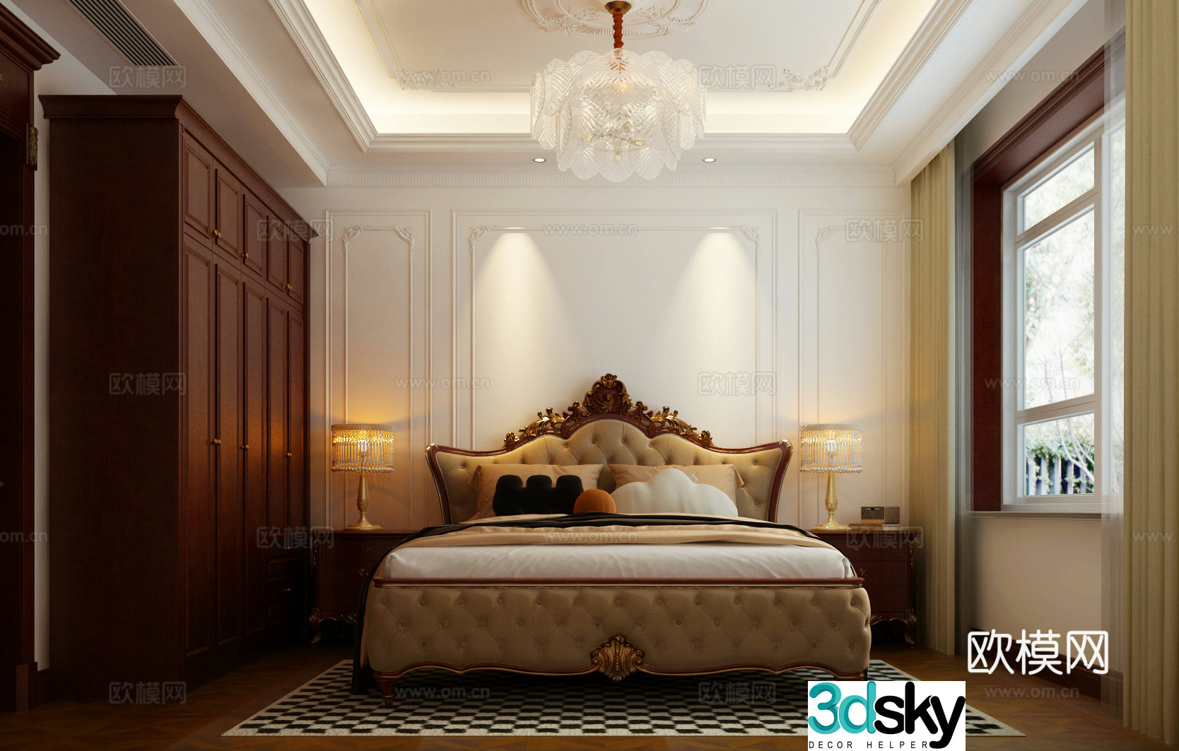 European classical bedroom master bedroom 3d model