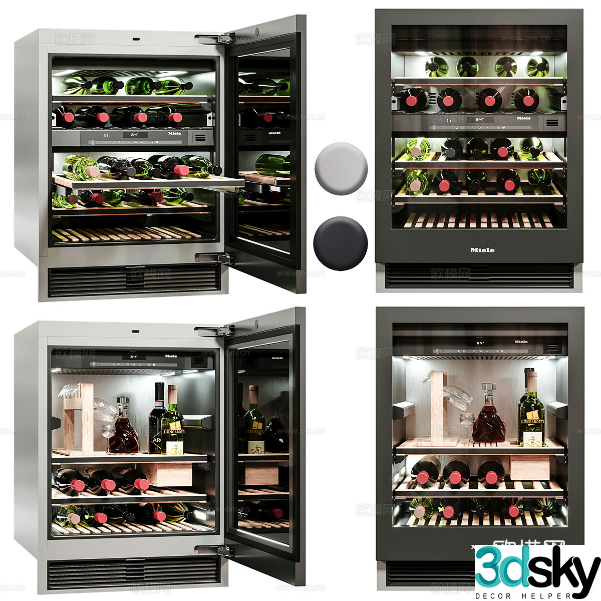 Constant temperature wine cabinet mini wine cabinet 3D model