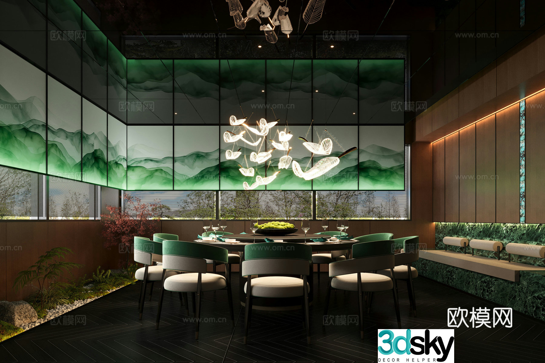 New Chinese restaurant private room private room 3d model
