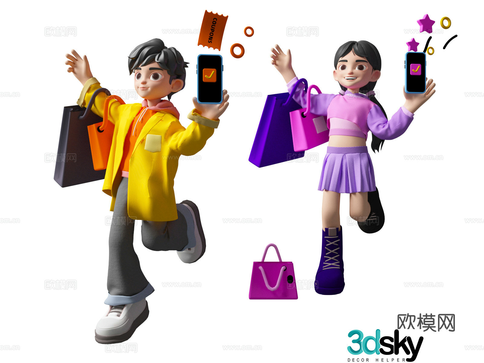 Cartoon beauty characters online beauty scene character beauty 3d model