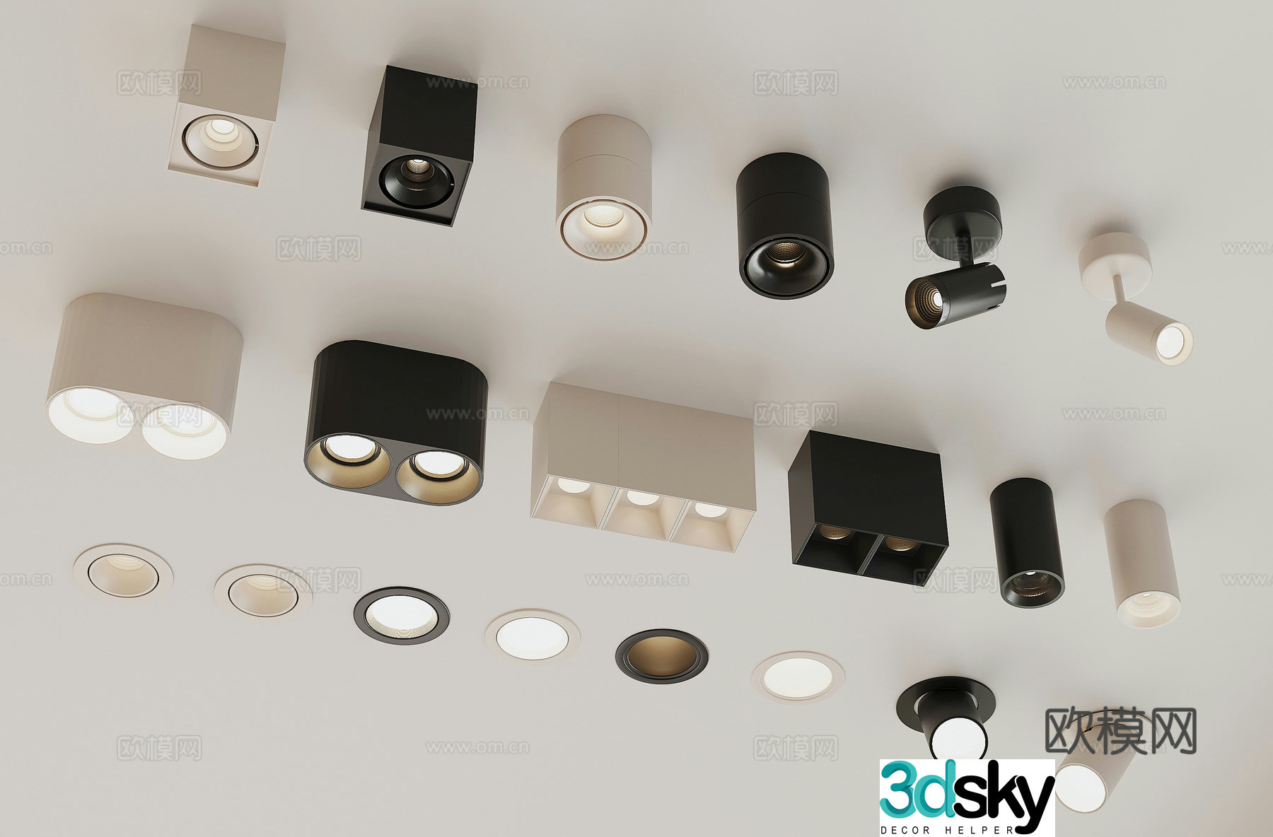 Modern spotlight downlight surface mounted downlight 3d model