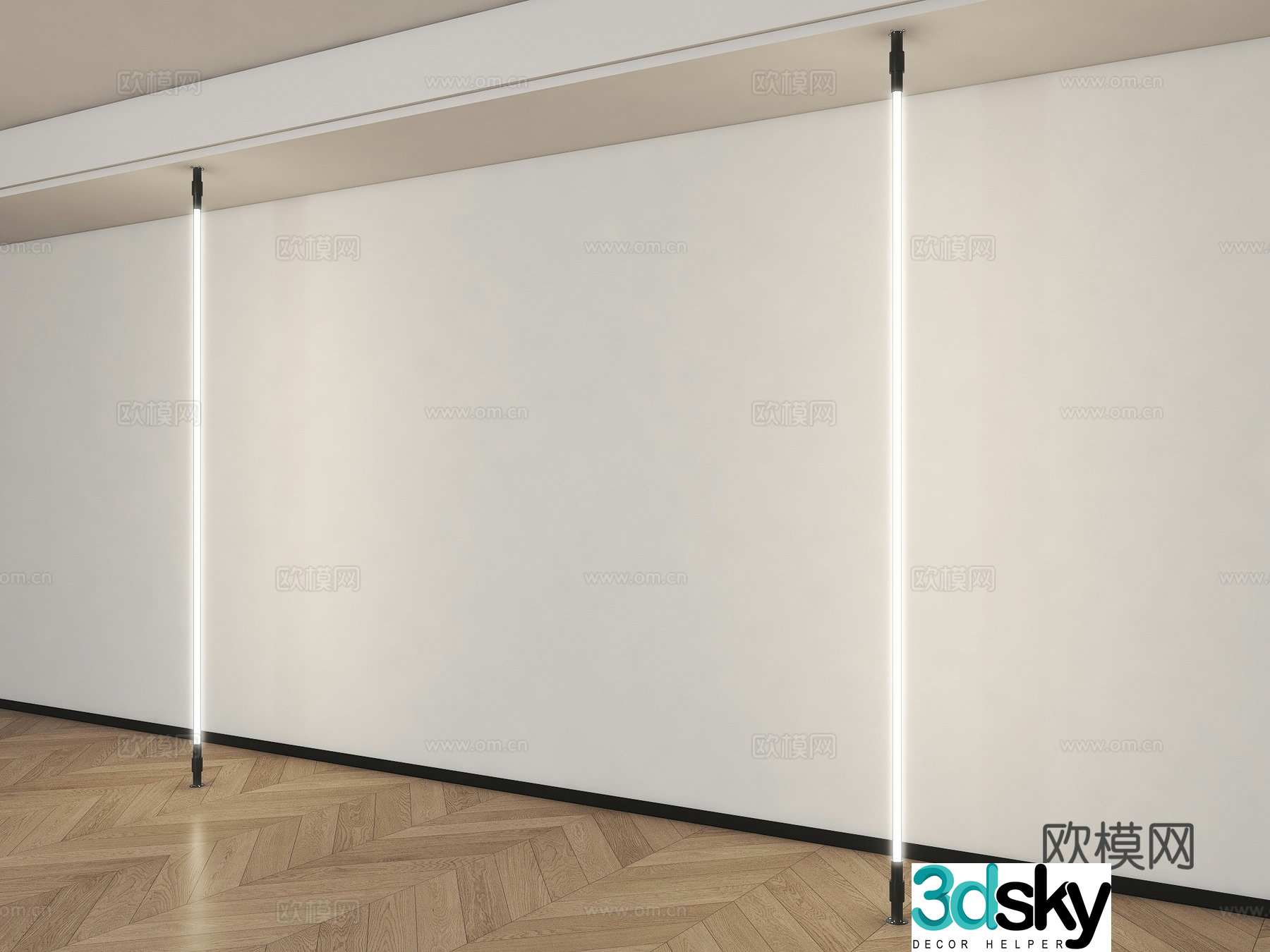 Modern skyline light Linear light Steel belt light strip wall washing lamp 3d model