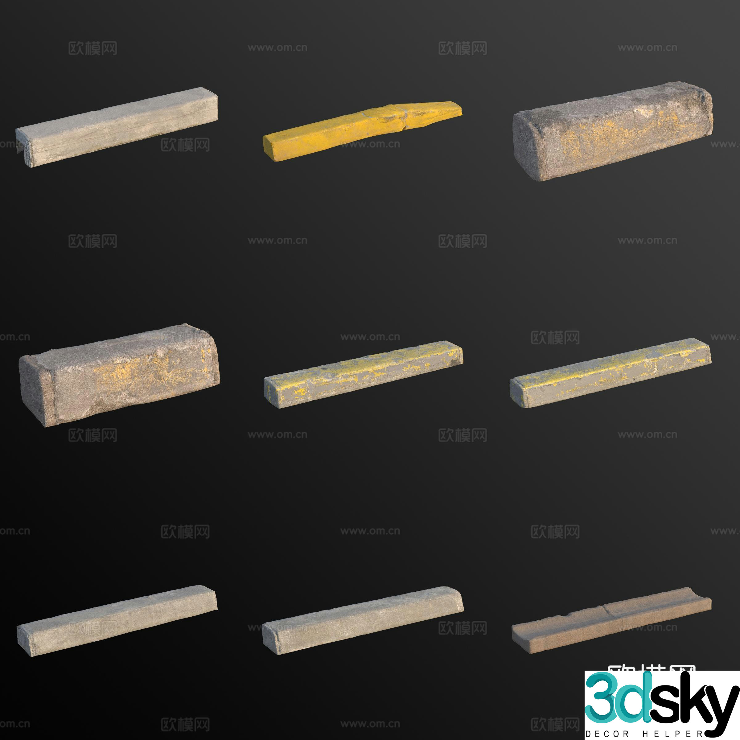 Road Curb 3d Model