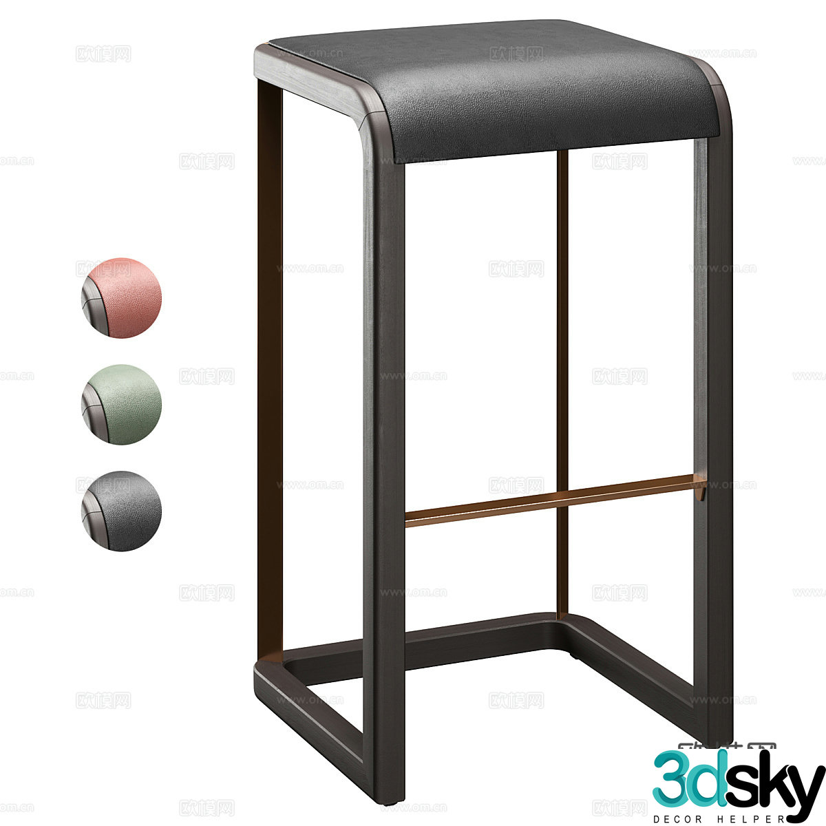 Modern bar stool bar chair 3d model