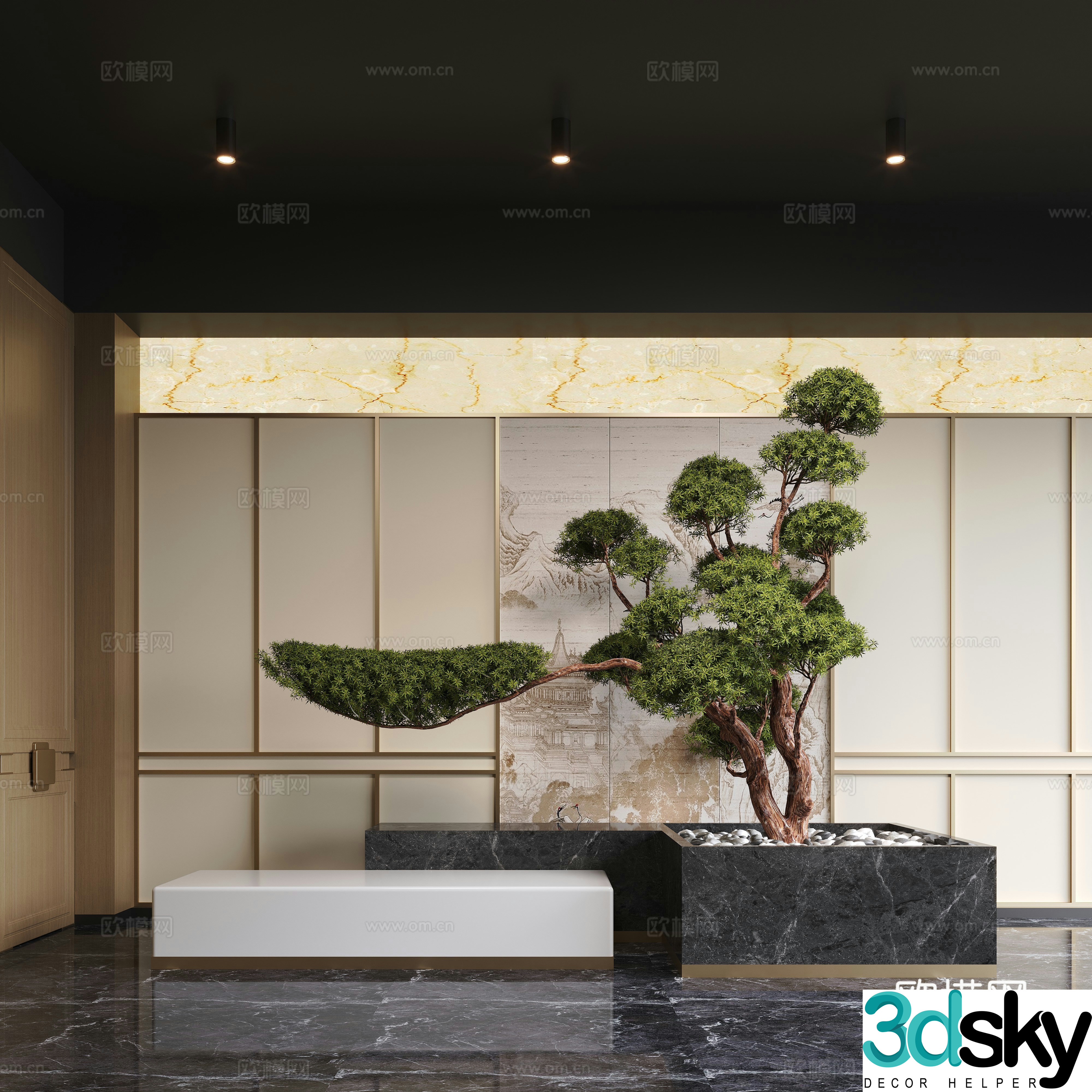 New Chinese landscape landscaping pine tree landscape tree 3D model