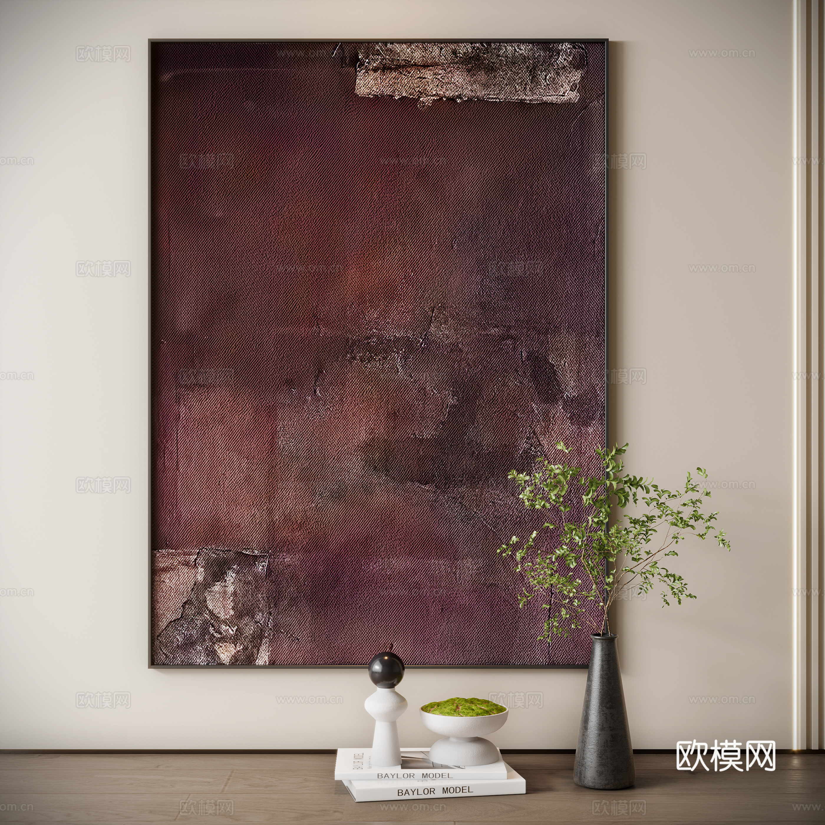 Middle-aged abstract hanging paintings decorative paintings 3d model