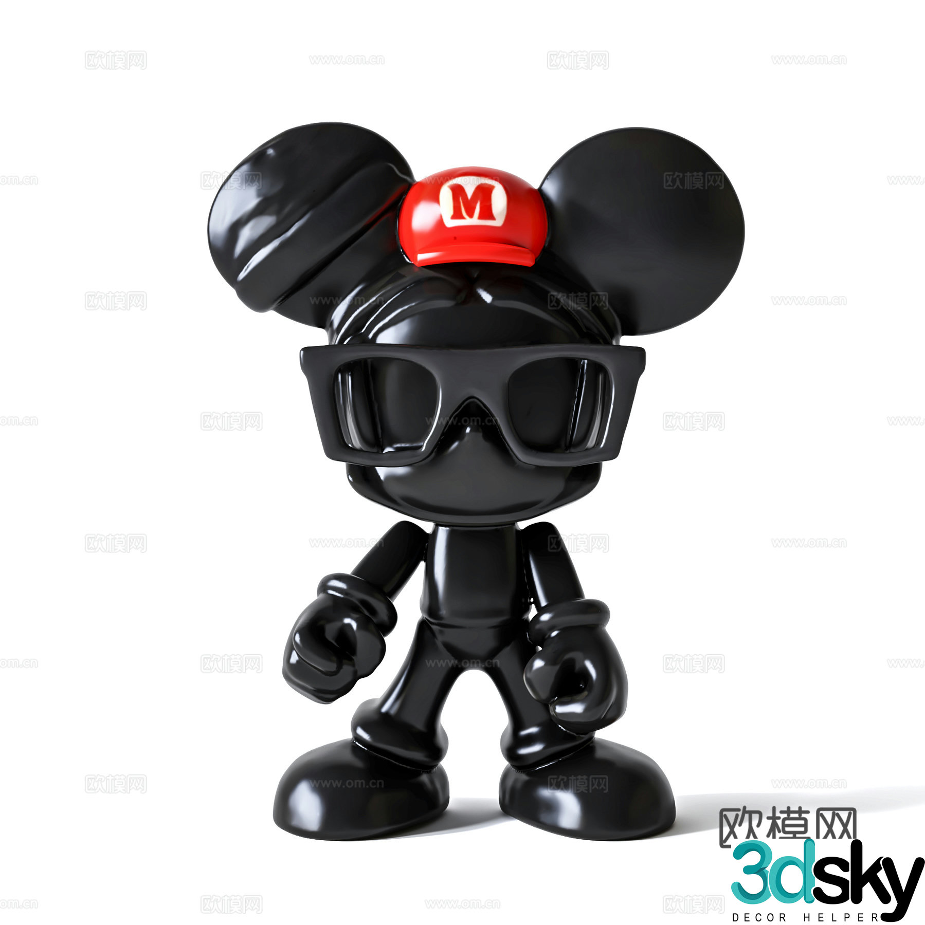 Modern trendy toy doll 3d model