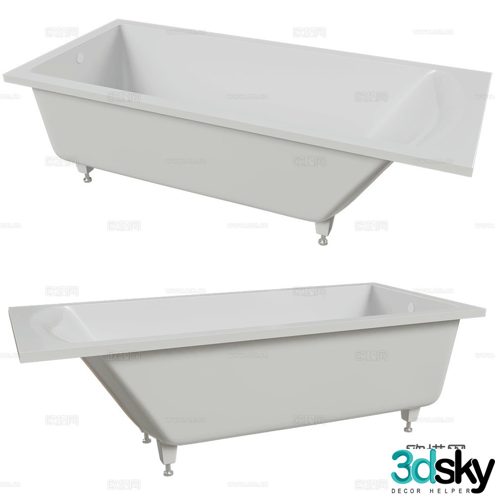 SALINI minimalist bathtub square bathtub embedded bathtub 3D model