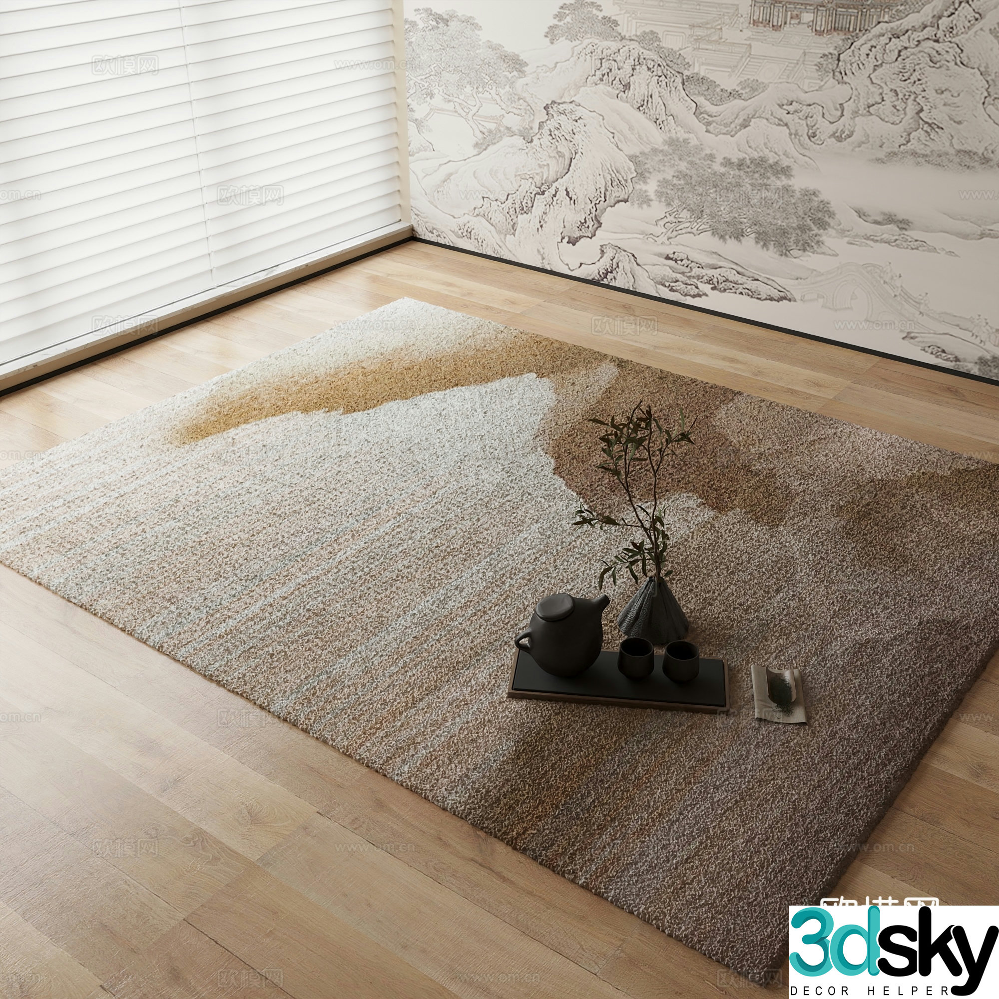 New Chinese carpet 3D model