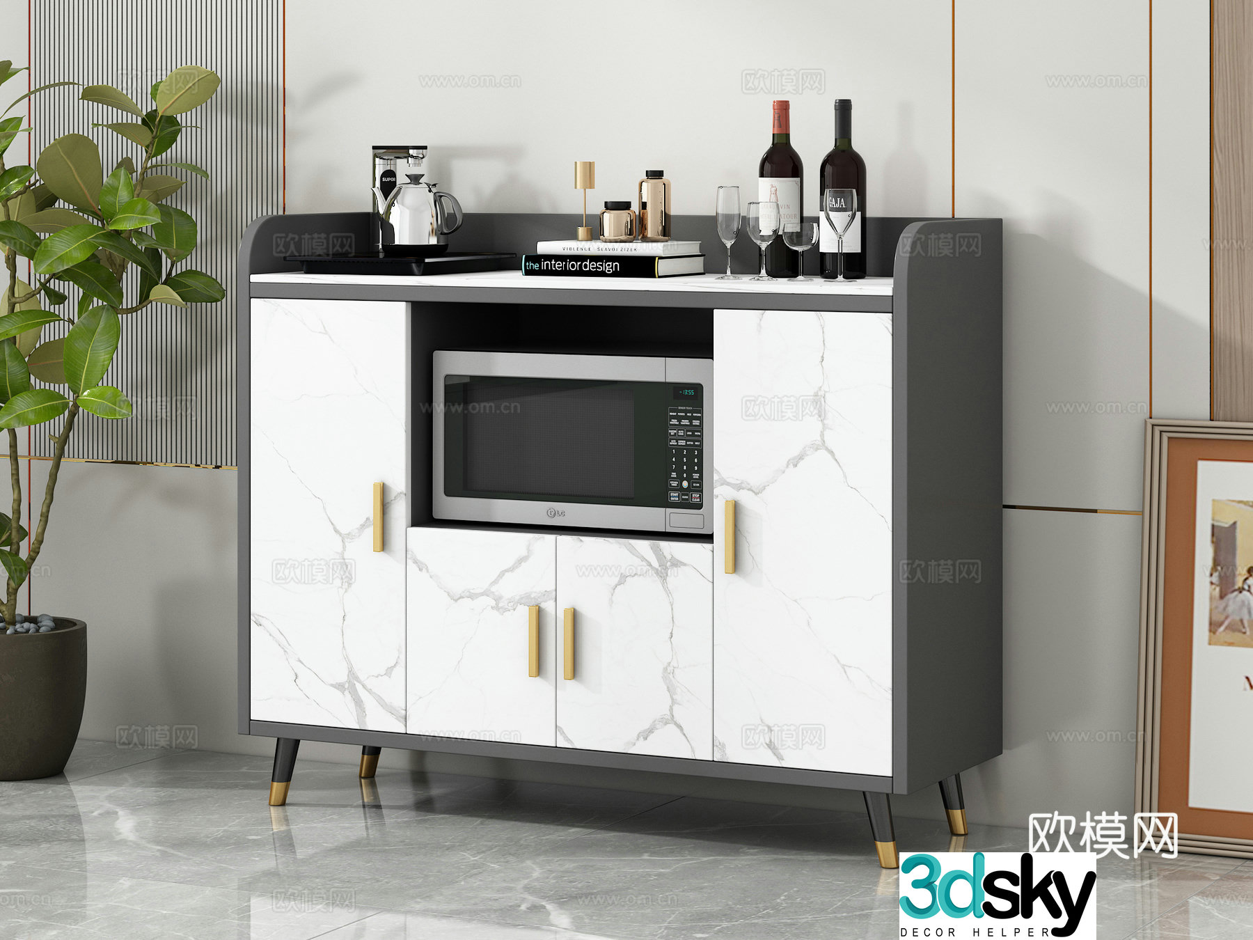 Modern sideboard 3d model