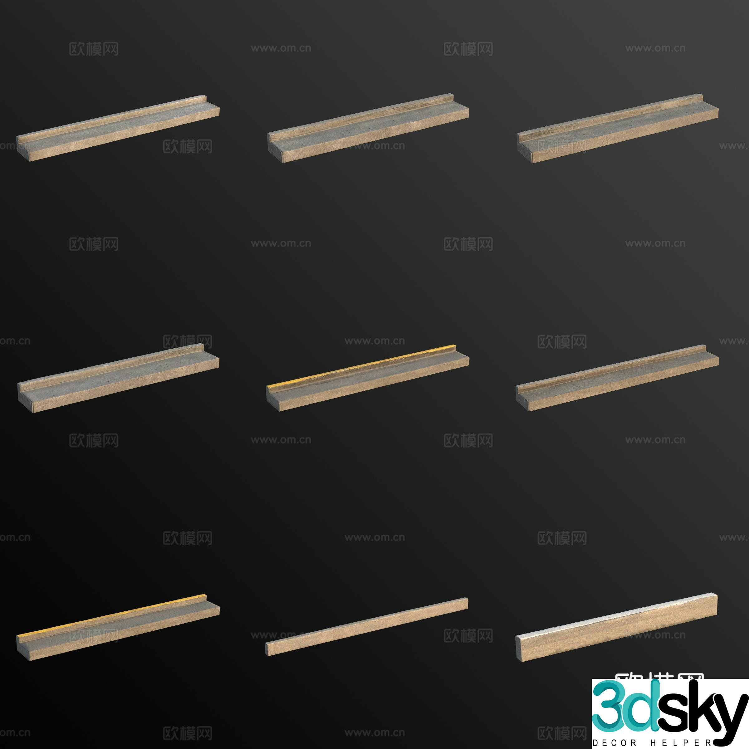 Road Curb 3d Model