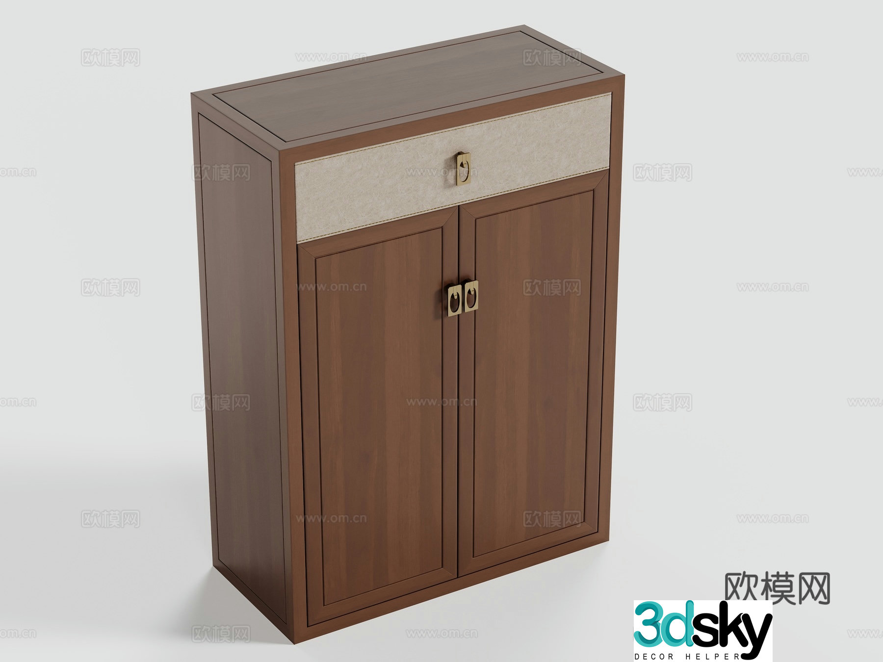 New Chinese style finished shoe cabinet low cabinet 3D model