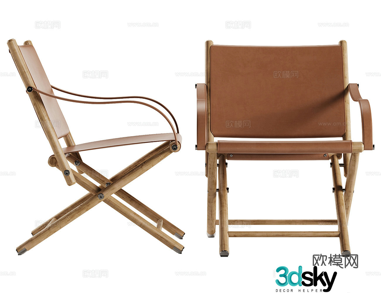 Log Wind Outdoor Chair Folding Chair 3D Model