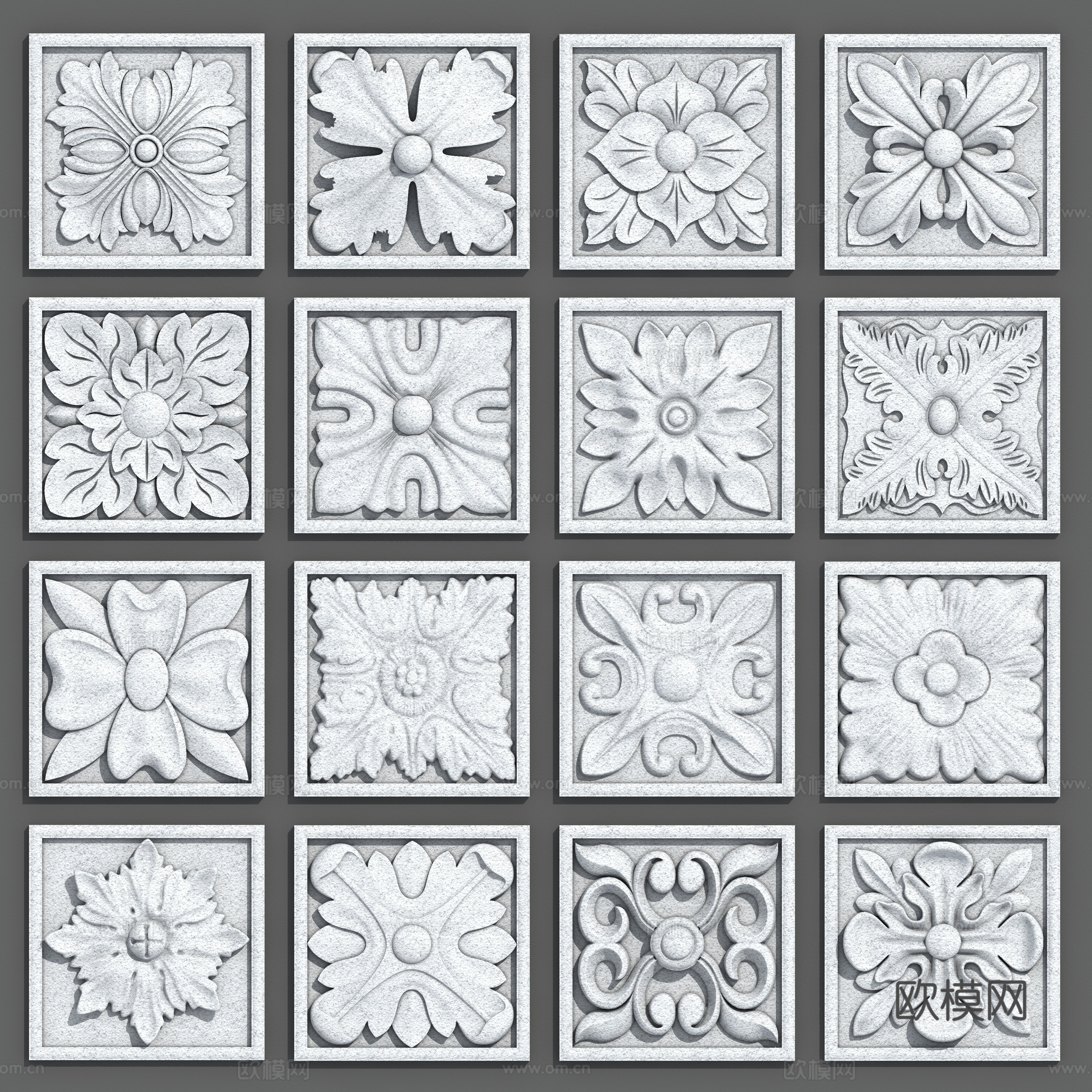 European relief hanging flower star anise flower sun flower carving 3d model