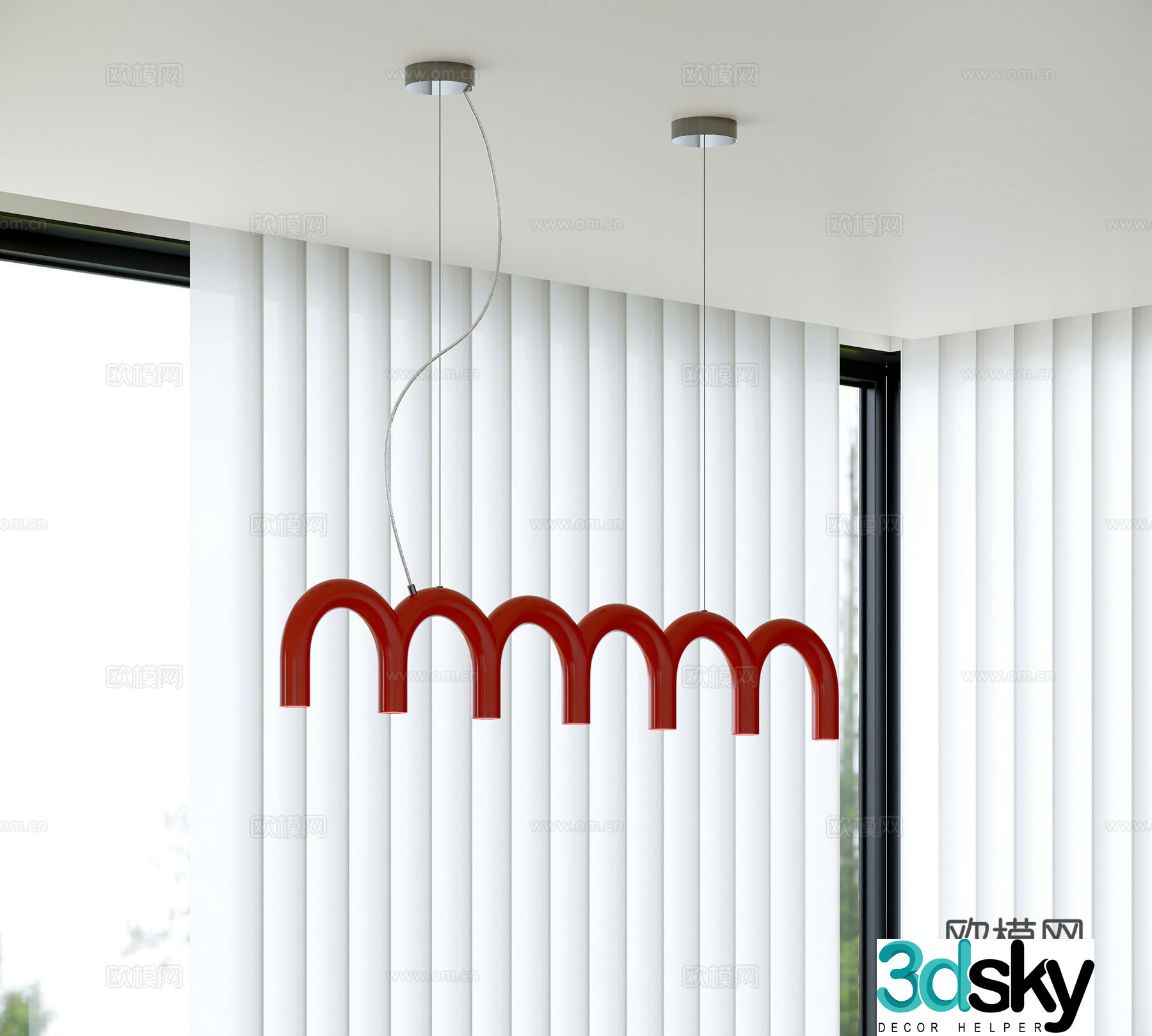 Nordic style chandelier 3d model
