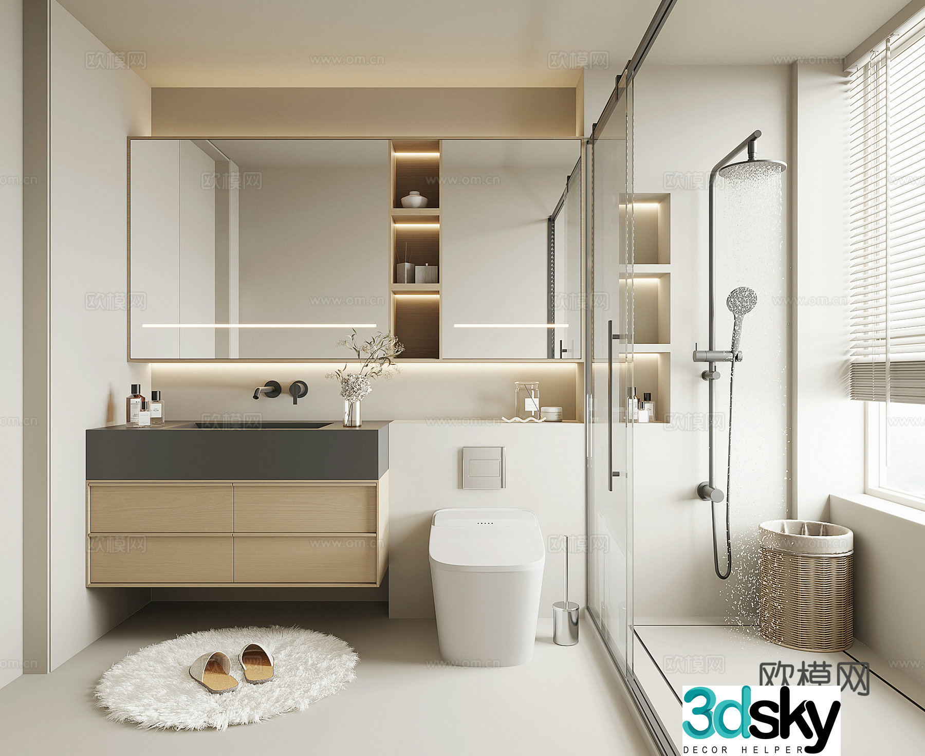Modern bathroom bathroom 3d model