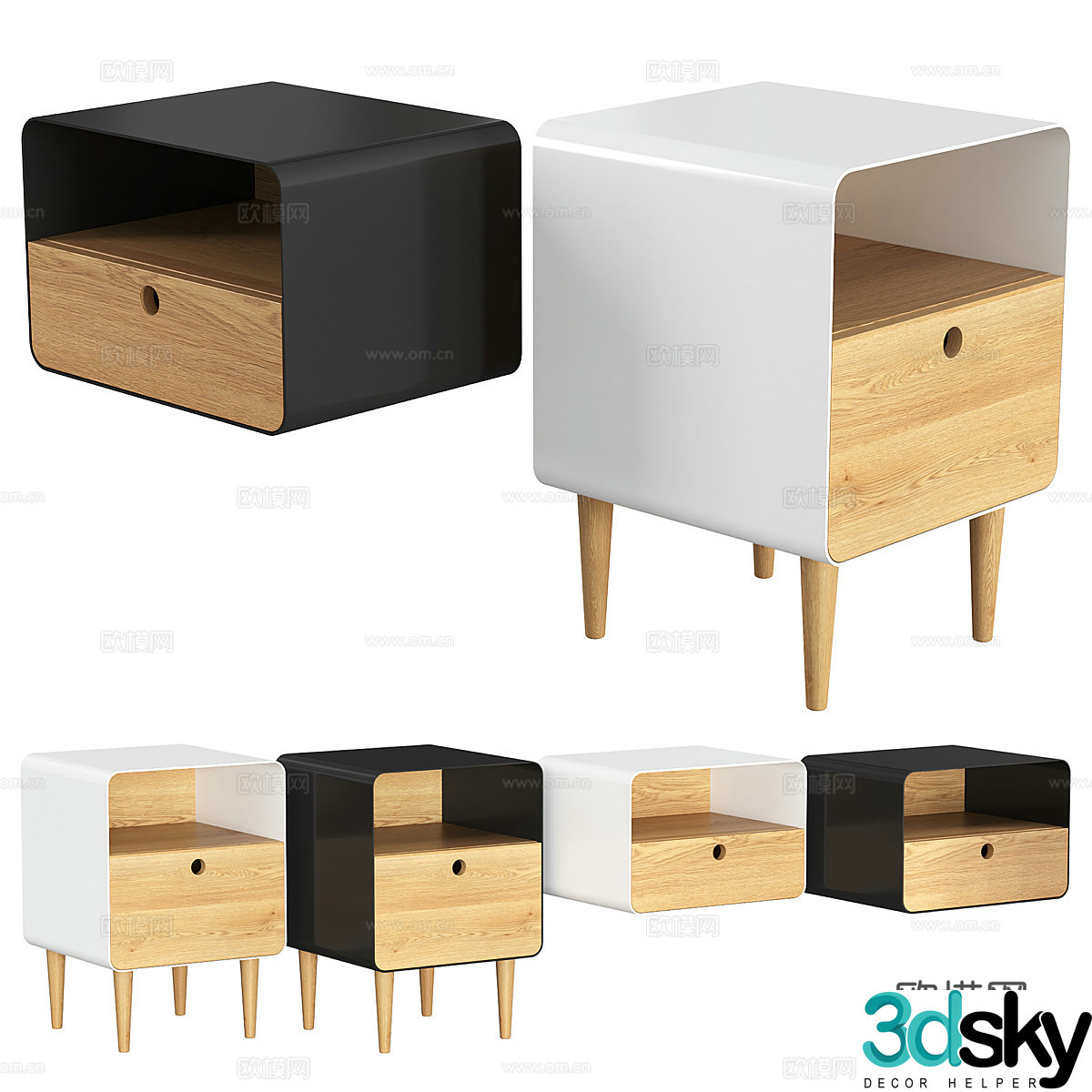 Nordic bedside table 3d model