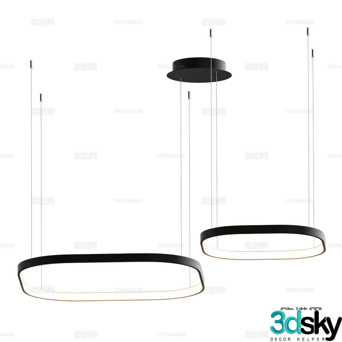 Modern minimalist chandelier 3d model
