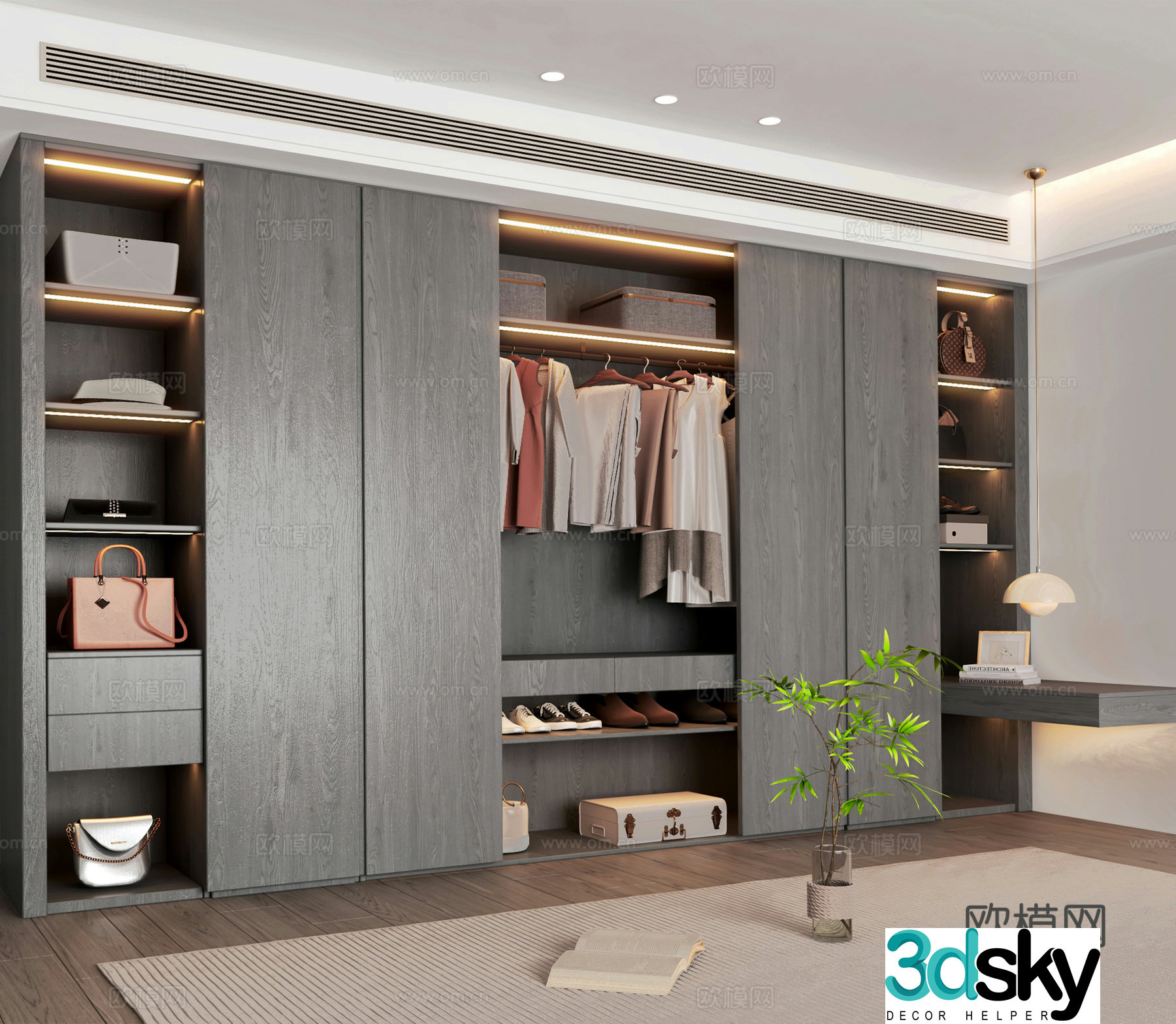 Modern wall wardrobe 3d model