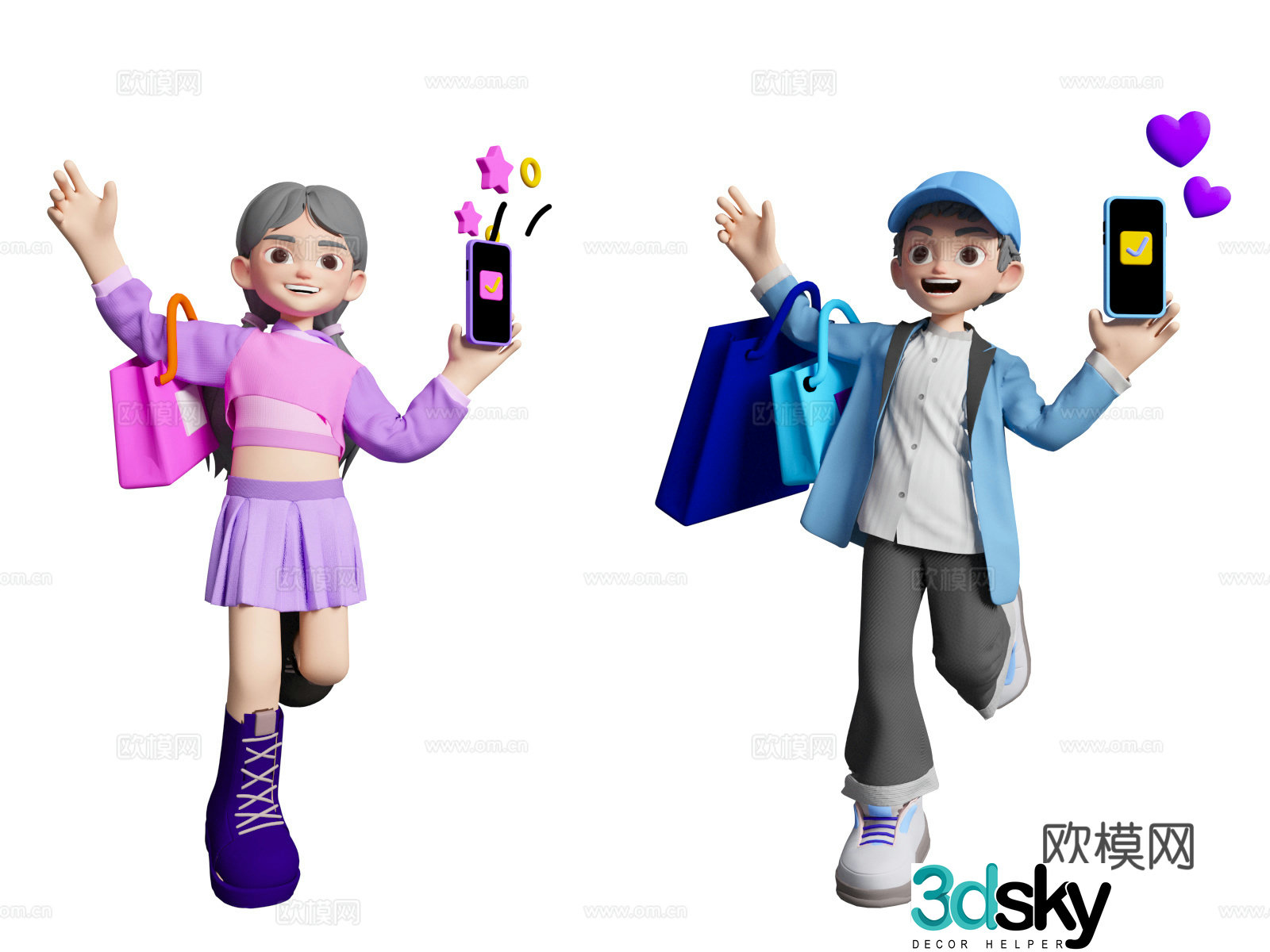 Cartoon beauty characters online beauty scene cartoon online beauty beauty 3d model