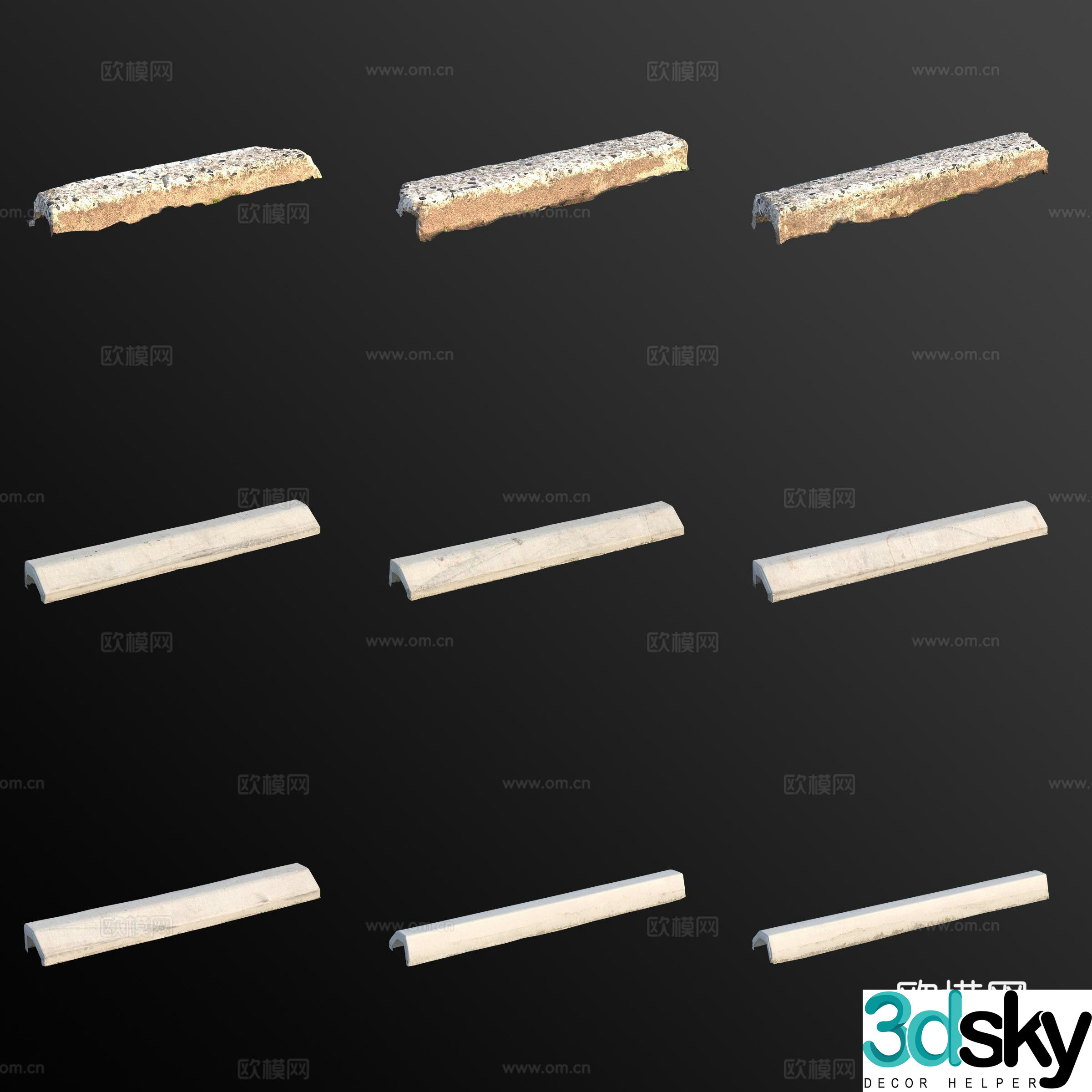 Road Curb 3d Model
